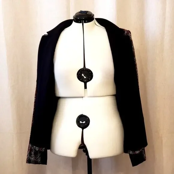 Lane Bryant Red, Gray, Black & White Knit Tweed Blazer w/Black Trim | Size 18 - Picture 3 of 9